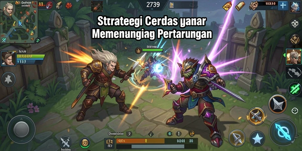 Tampilan gameplay menarik yang penuh taktik dan strategi.