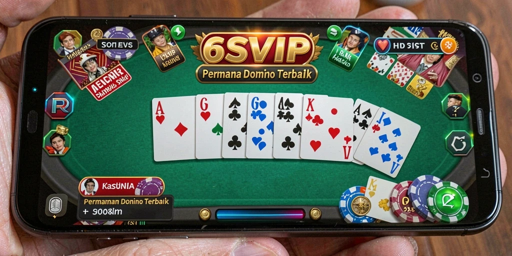 Tampilan gameplay seru dari aplikasi Domino 6SVIP.