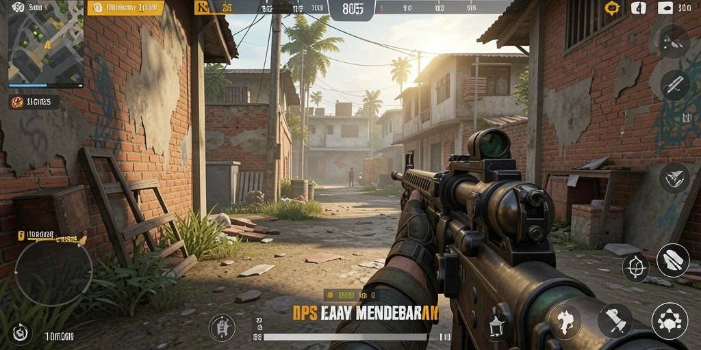 Gameplay seru di 8055 dengan aksi tembak-menembak mendebarkan.