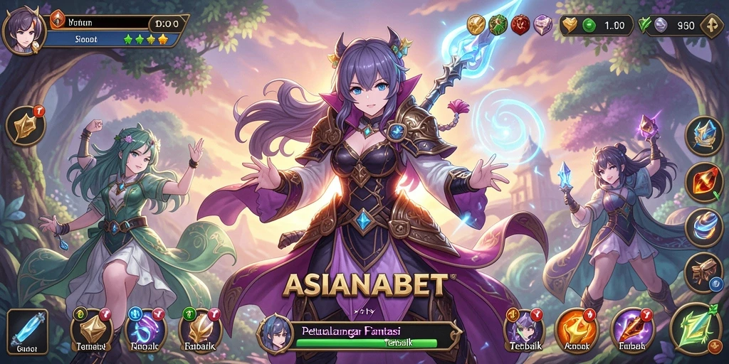 Tangkapan layar utama ASIANABET menampilkan aksi gameplay yang intens dan karakter anime.