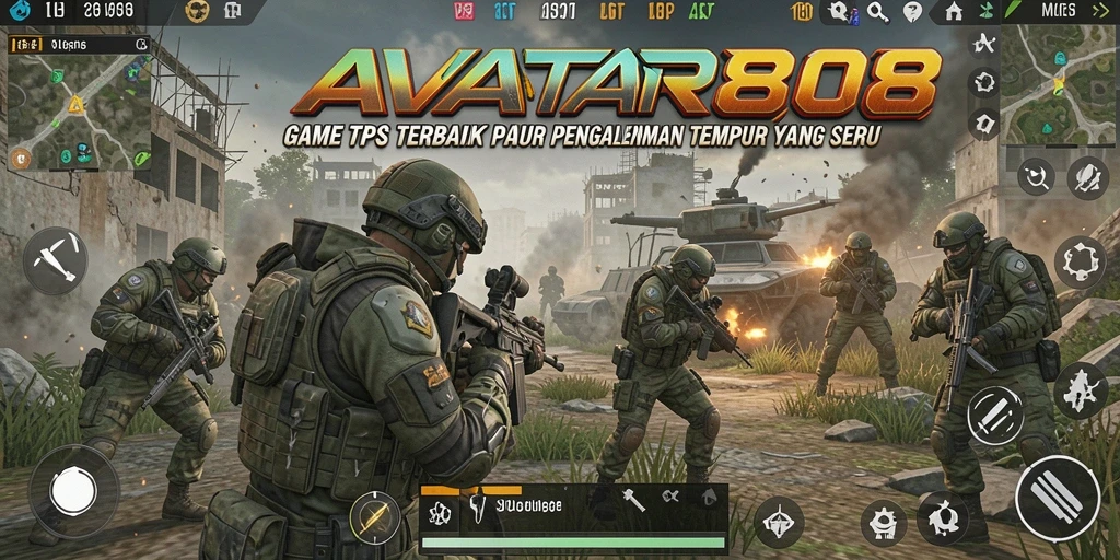 Tangkapan layar gameplay AVATAR808 yang menampilkan aksi tembak-menembak seru.