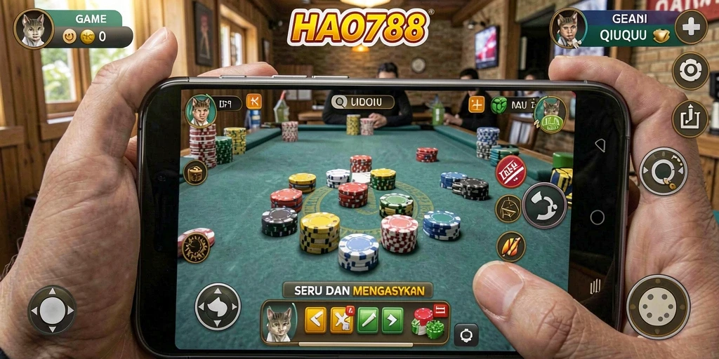 Screenshot utama HAO788 menampilkan gameplay QiuQiu yang mendebarkan.