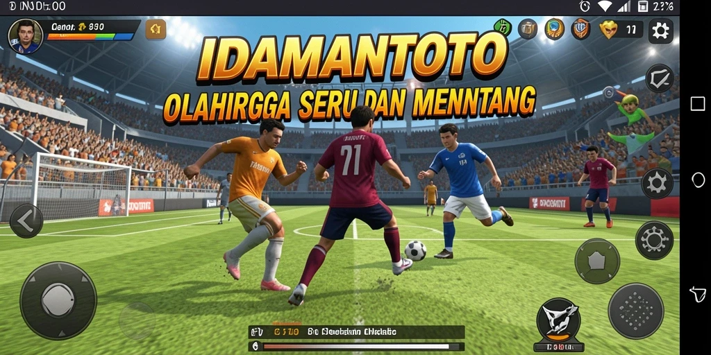 Screenshot utama <strong>IDAMANTOTO</strong> menunjukkan aksi seru dalam pertandingan olahraga.