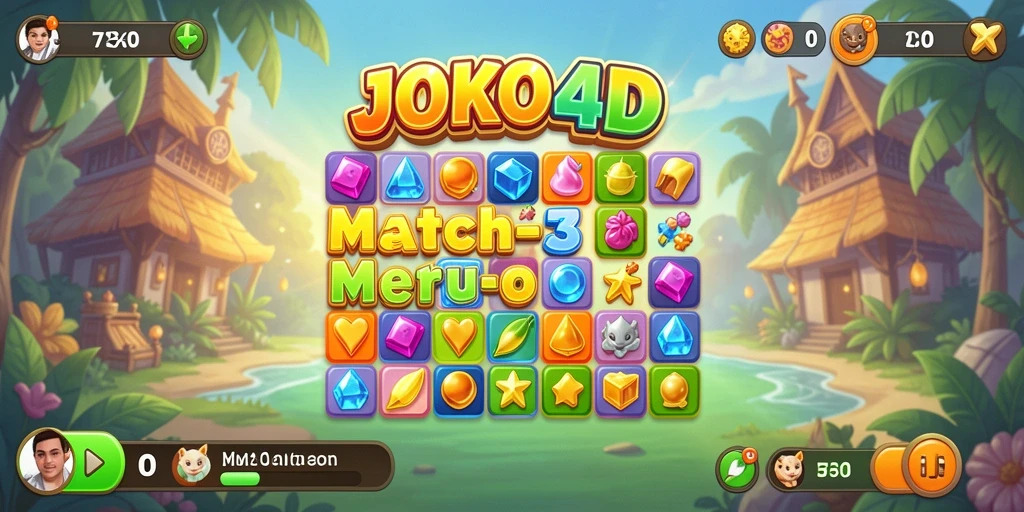 Tampilan gameplay menarik dalam permainan Match-3 JOKO4D.