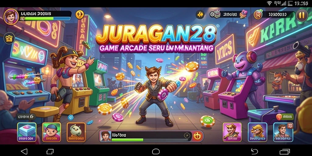 Tampilan gameplay seru di JURAGAN28 dengan tantangan arcade.