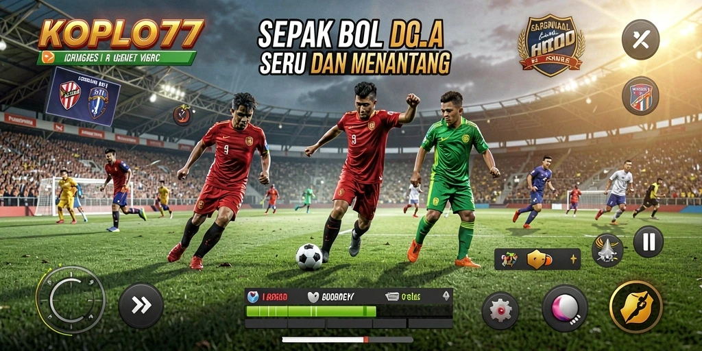 Tampilan gameplay seru di lapangan sepak bola KOPLO77.