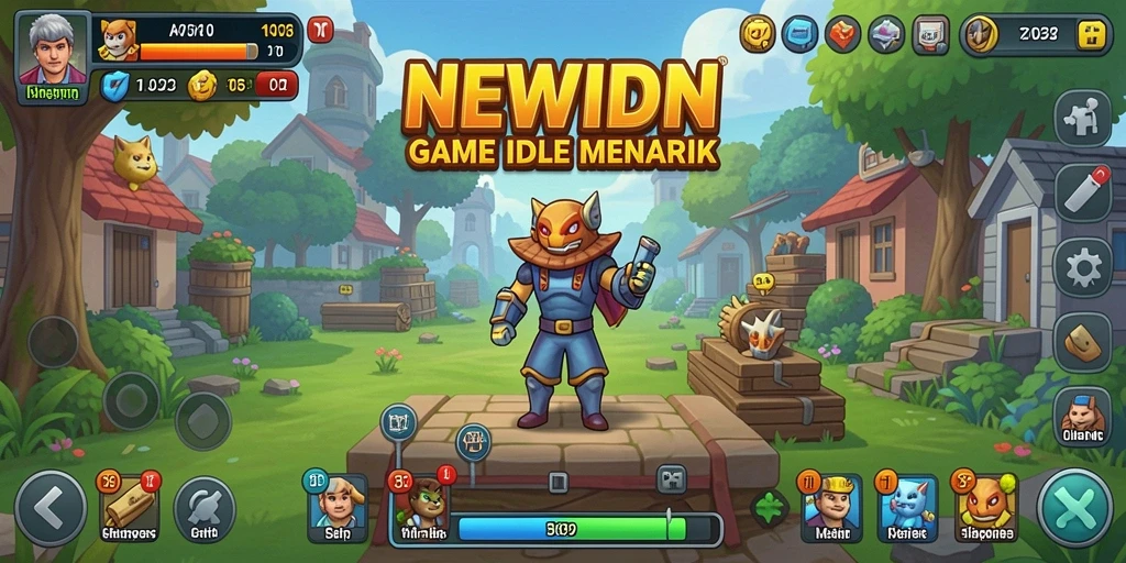 Gameplay NEWIDN yang santai dan menghibur dalam mode Idle.