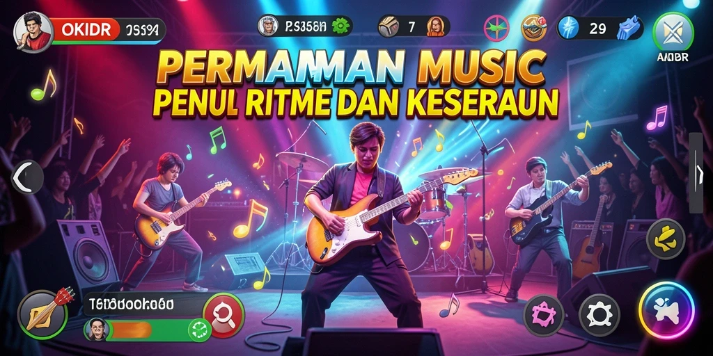 Gameplay seru dan menarik dalam aplikasi OKIDR untuk pecinta musik.