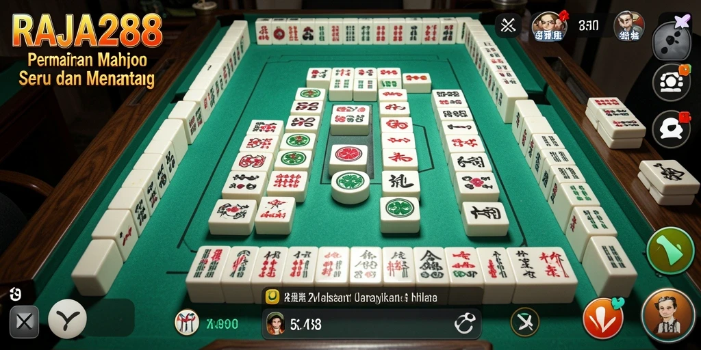 Screenshot permainan <strong>RAJA288</strong> menampilkan unsur Mahjong yang klasik dan menarik.