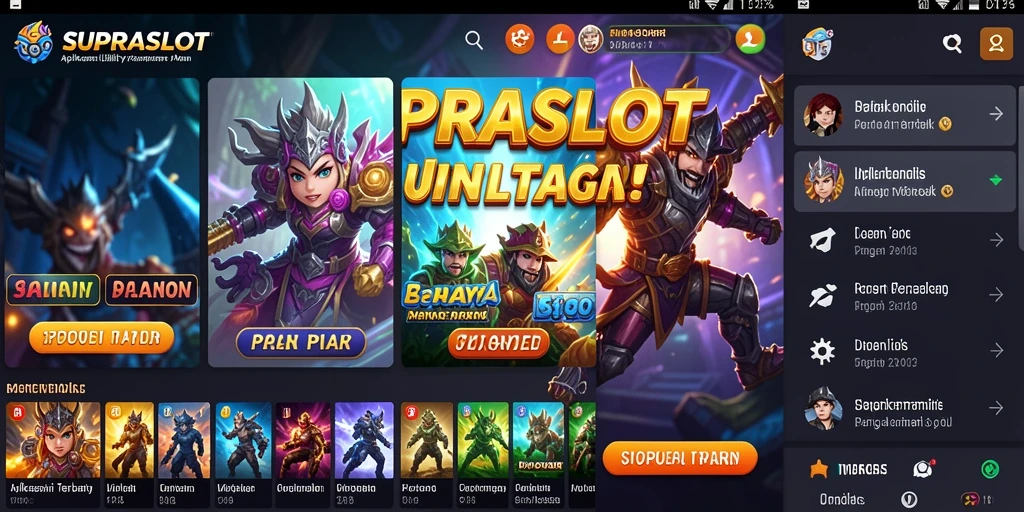 Tampilan utama SUPRASLOT yang menampilkan semua fitur utility dengan jelas.